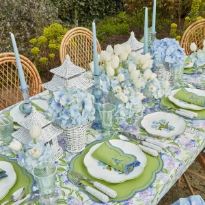 Hot Blue Tulip Dinner & Starter Plates (Set Of 8) Crockery Sets