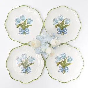 Cheap Blue Tulip Starter Plates (Set Of 4) Crockery Sets
