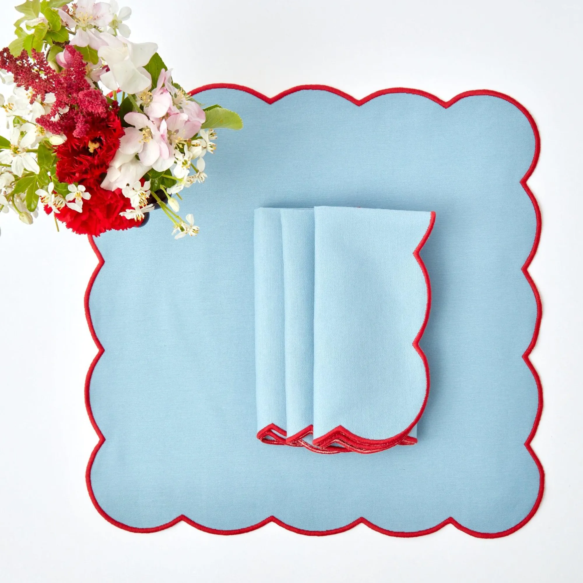 blue_with_red_scallop_nap_16.webp Clearance Blue With Red Scallop Napkins (Set Of 4) Napkins