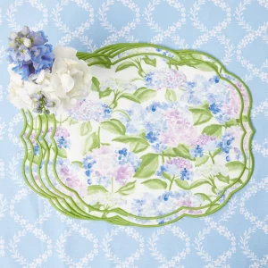Store Camilla Hydrangea Placemats & Napkins (Set Of 4) Table Linen Sets