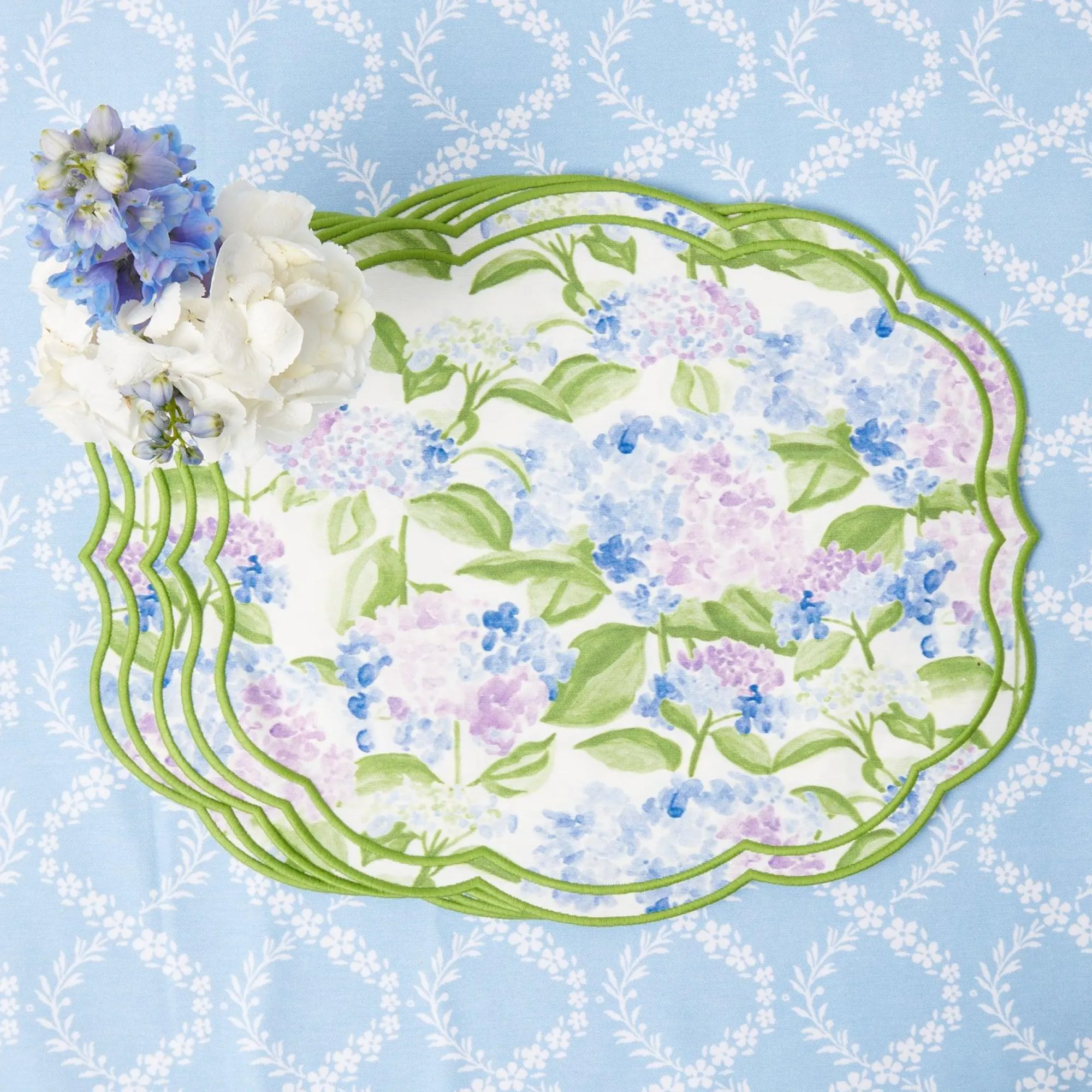 camilla_hydrangea_placema_14.webp Store Camilla Hydrangea Placemats & Napkins (Set Of 4) Table Linen Sets