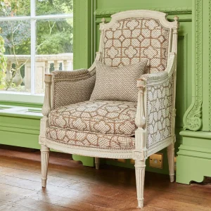 Sale Chestnut Brown Bamboo Trellis Fabric Serena Fresson Fabrics