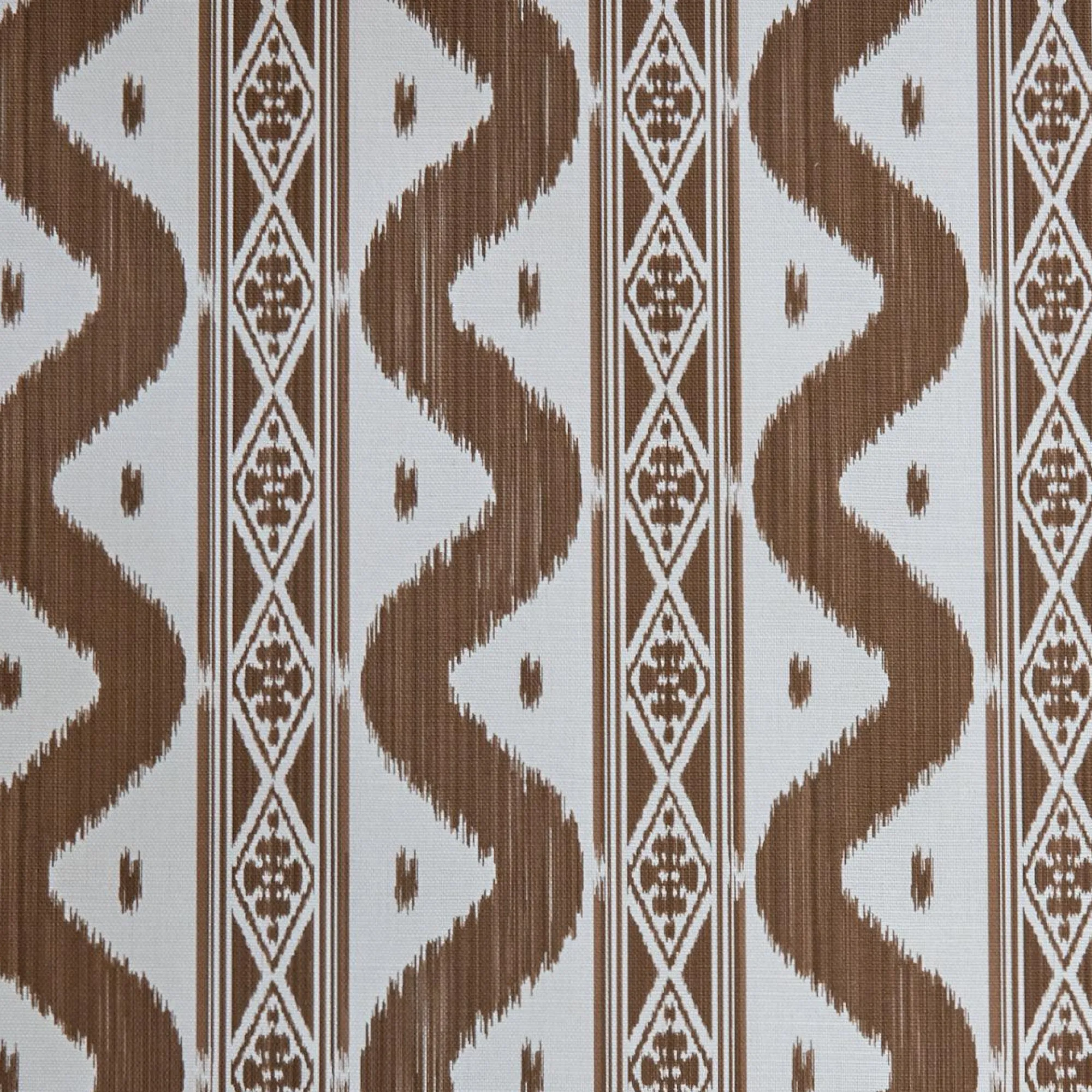 chestnut_brown_ikat_strip_1.webp Store Chestnut Brown Ikat Stripe Fabric Serena Fresson Fabrics