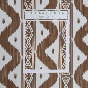 Store Chestnut Brown Ikat Stripe Fabric Serena Fresson Fabrics