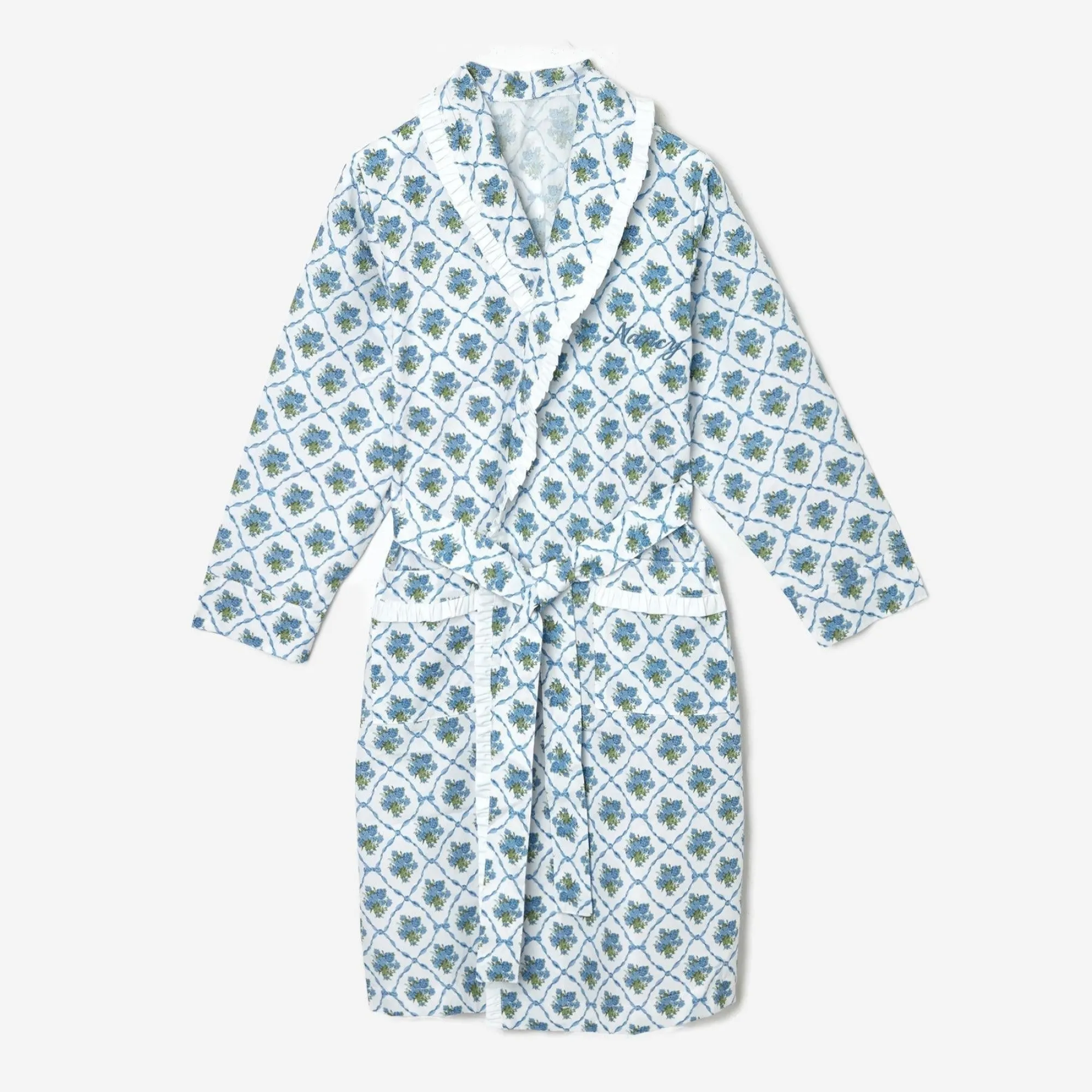 childrens_blue_bouquet_dr_7.webp Hot Children's Blue Bouquet Dressing Gown Women Alice Nightdresses