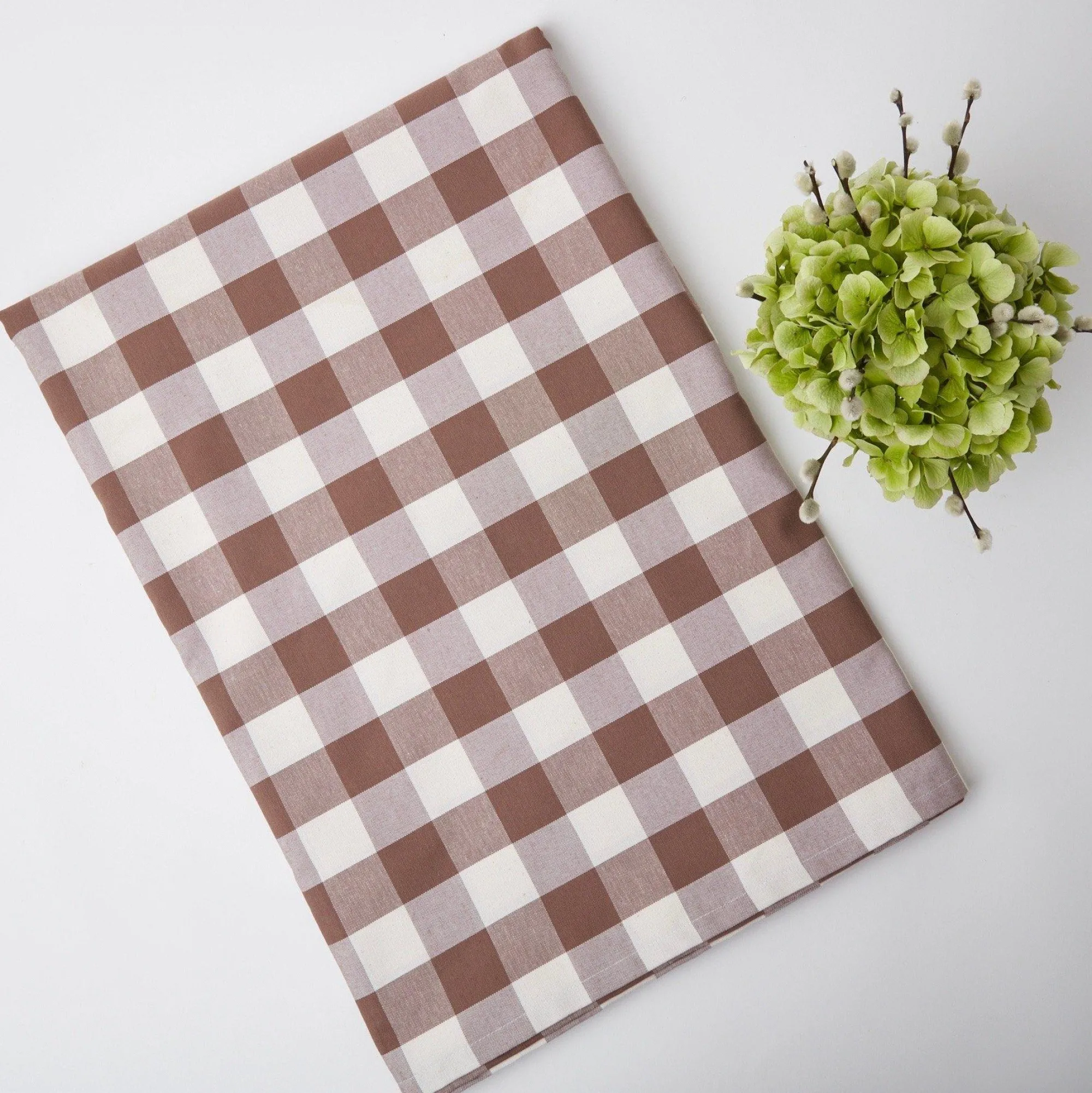 chocolate_gingham_tablecl_0.webp Discount Chocolate Gingham Tablecloth Tablecloths