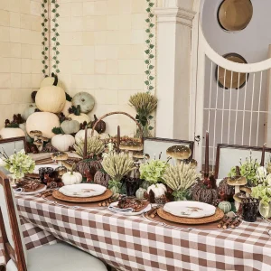 Discount Chocolate Gingham Tablecloth Tablecloths