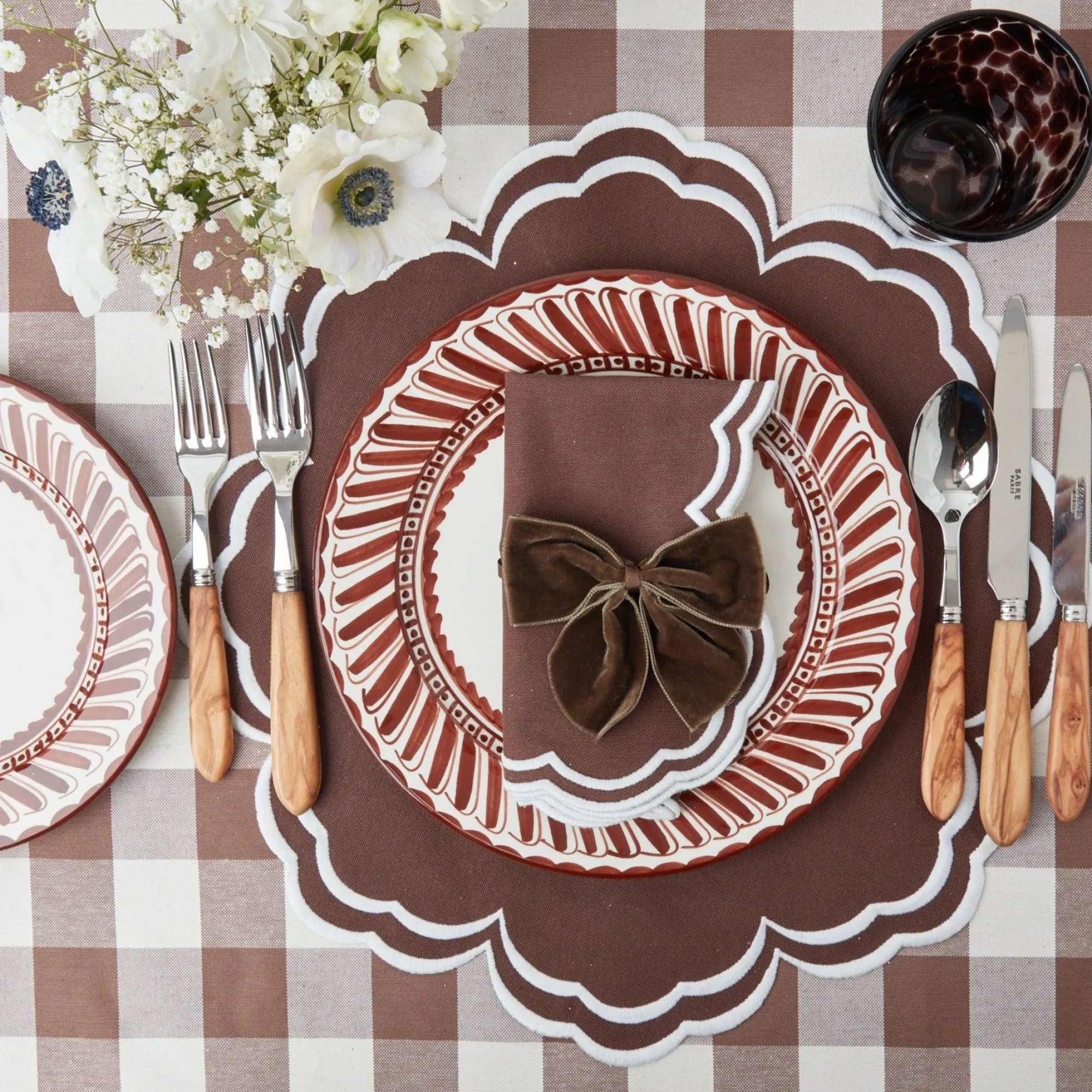 chocolate_gingham_tablecl_19.webp Discount Chocolate Gingham Tablecloth Tablecloths