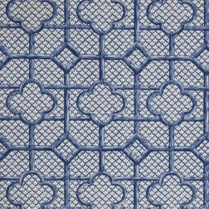 Best Cobalt Blue Bamboo Trellis Fabric Serena Fresson Fabrics
