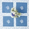 Store Coral Blue Linen Cocktail Napkins (Set Of 4) Napkins