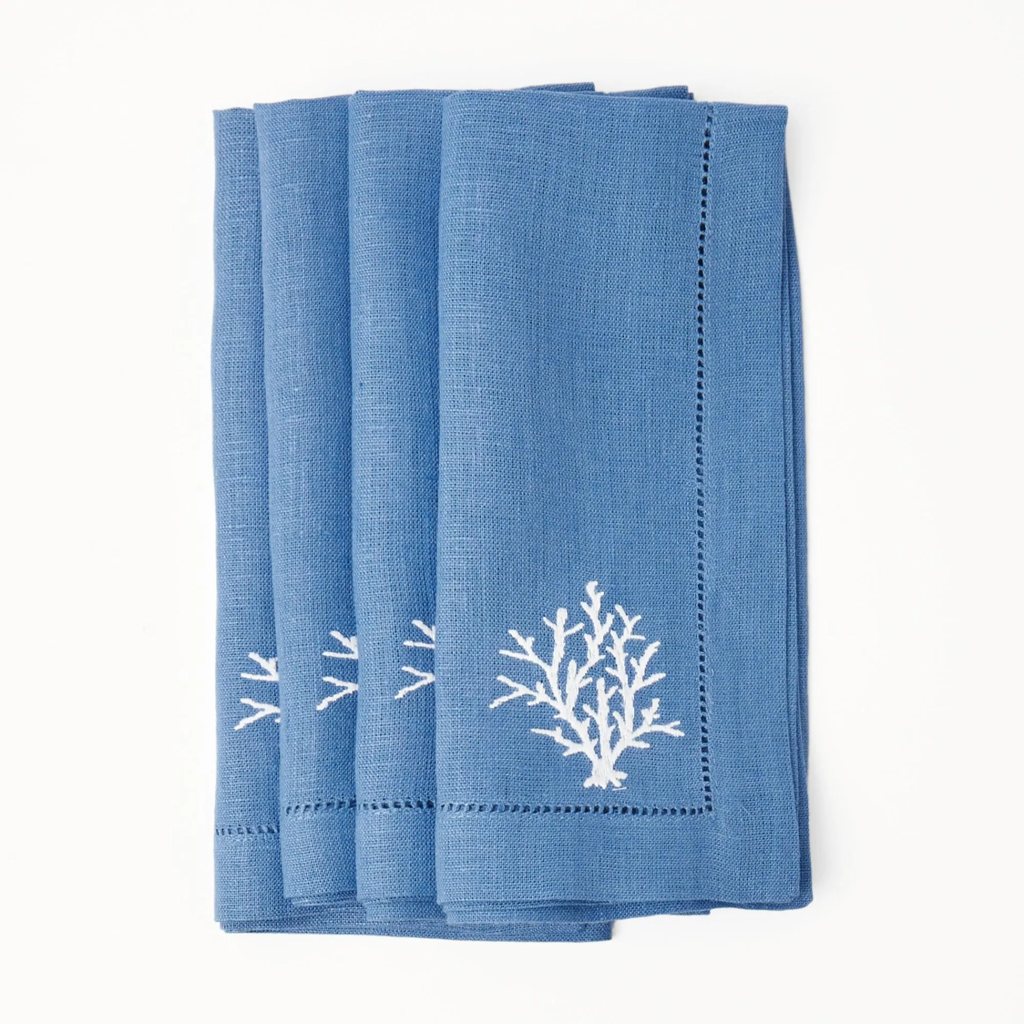 coral_blue_linen_napkins__15.webp Sale Coral Blue Linen Napkins (Set Of 4) Napkins