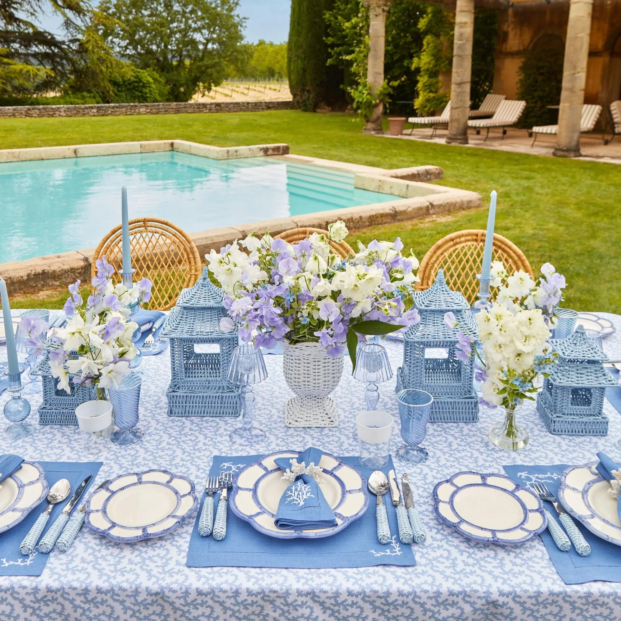 coral_blue_linen_napkins__3.webp Sale Coral Blue Linen Napkins (Set Of 4) Napkins