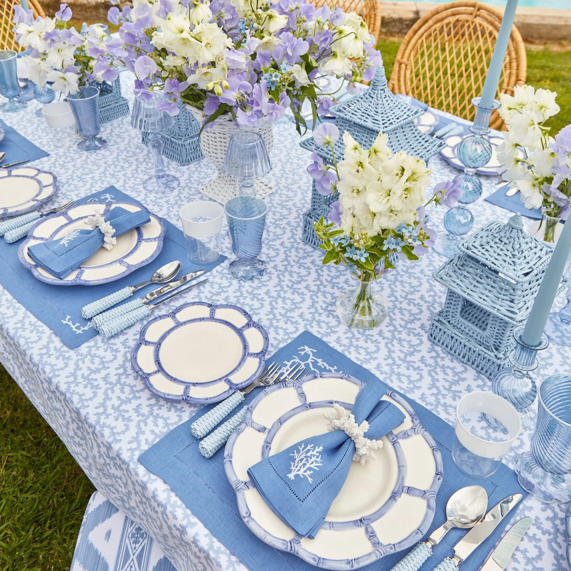 coral_blue_linen_napkins__5.webp Sale Coral Blue Linen Napkins (Set Of 4) Napkins