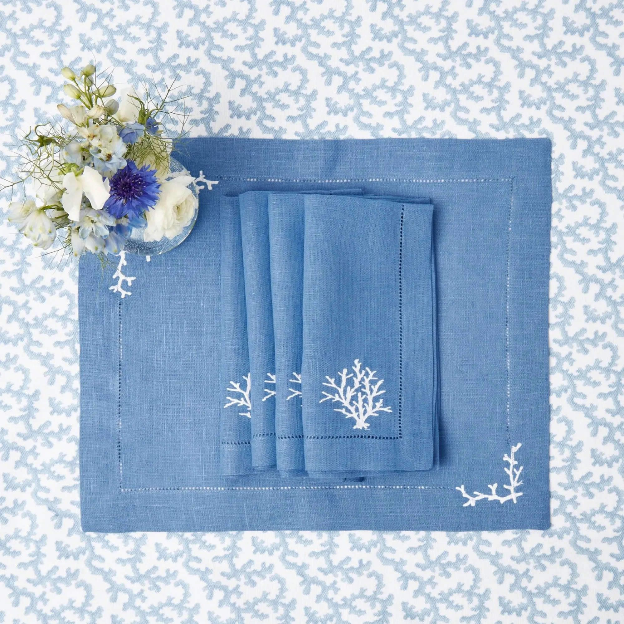coral_blue_linen_napkins__6.webp Sale Coral Blue Linen Napkins (Set Of 4) Napkins