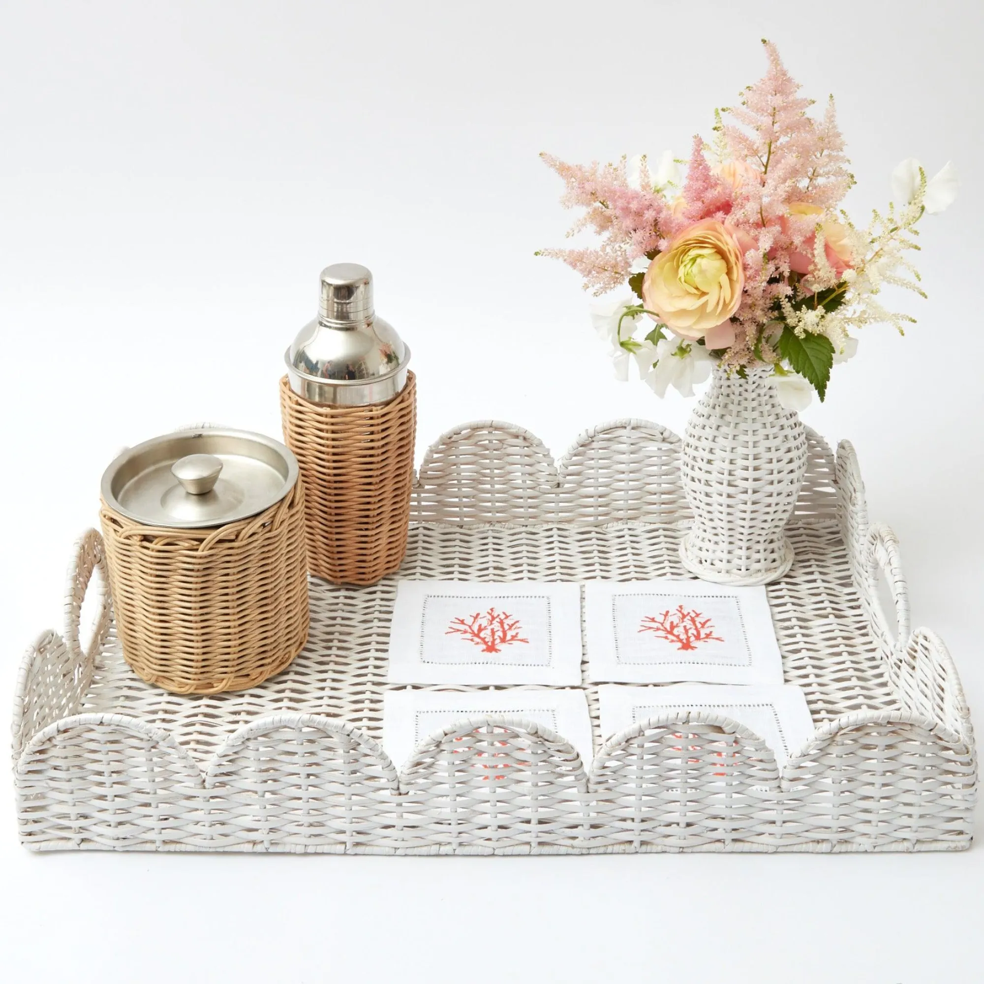 coral_linen_cocktail_napk_6.webp Fashion Coral Linen Cocktail Napkins (Set Of 4) Napkins