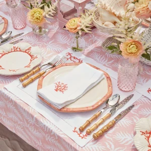 Fashion Coral Linen Napkins (Set Of 4) Napkins