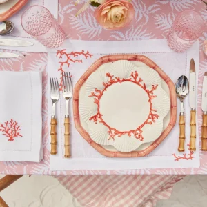 Fashion Coral Linen Napkins (Set Of 4) Napkins