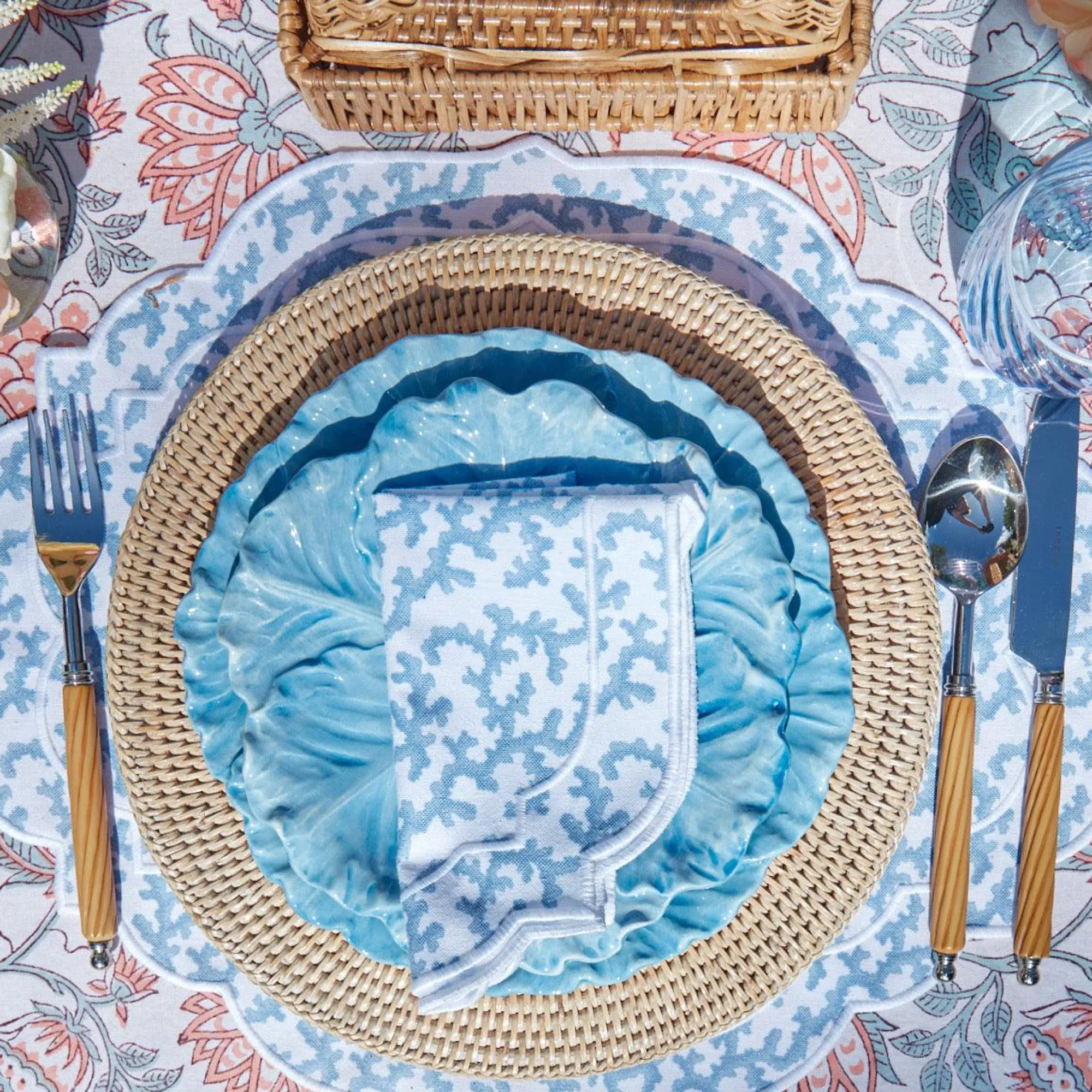 edie_blue_coral_napkins_s_6.webp Online Edie Blue Coral Napkins (Set Of 4) Napkins