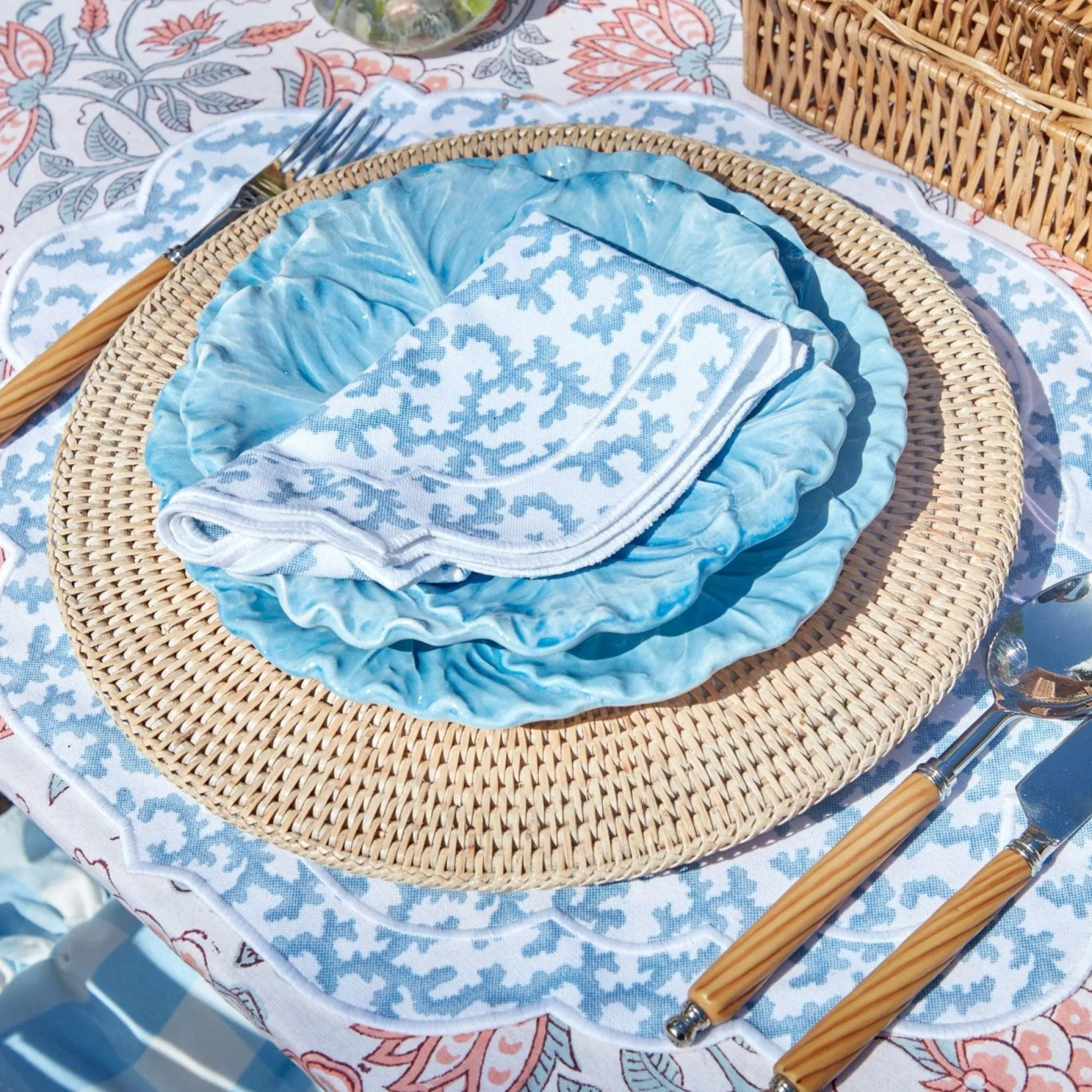 edie_blue_coral_placemats_0.webp Online Edie Blue Coral Placemats & Napkins (Set Of 4) Table Linen Sets