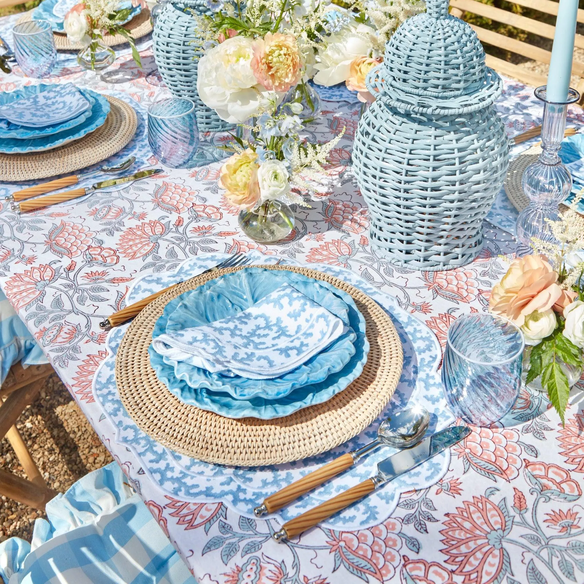 edie_blue_coral_placemats_2.webp Online Edie Blue Coral Placemats & Napkins (Set Of 4) Table Linen Sets