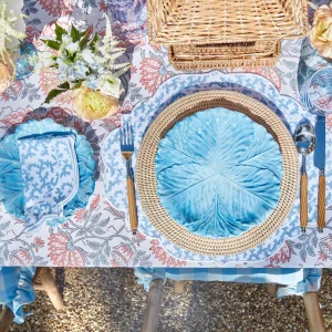 Online Edie Blue Coral Placemats & Napkins (Set Of 4) Table Linen Sets