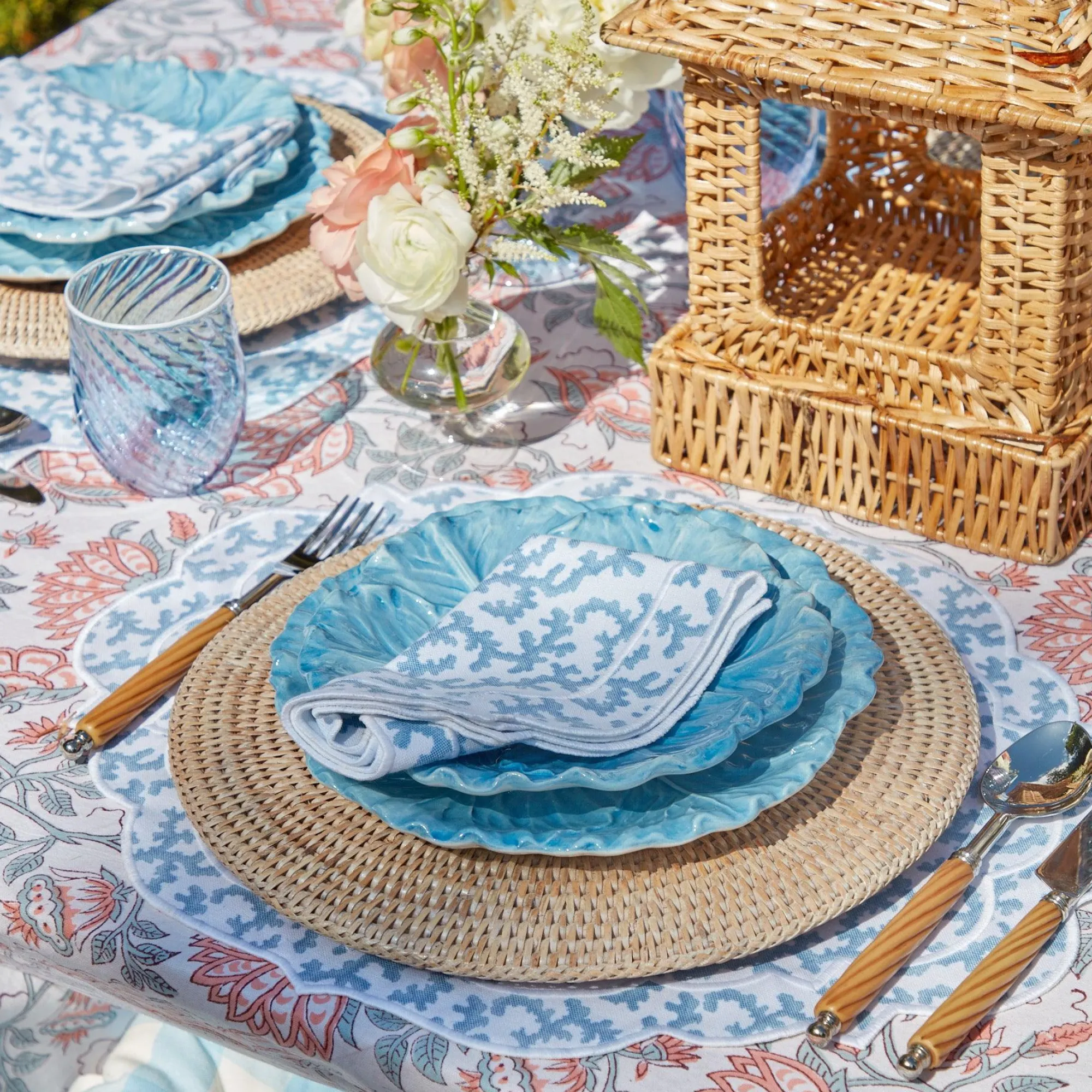 edie_blue_coral_placemats_6.webp Online Edie Blue Coral Placemats & Napkins (Set Of 4) Table Linen Sets