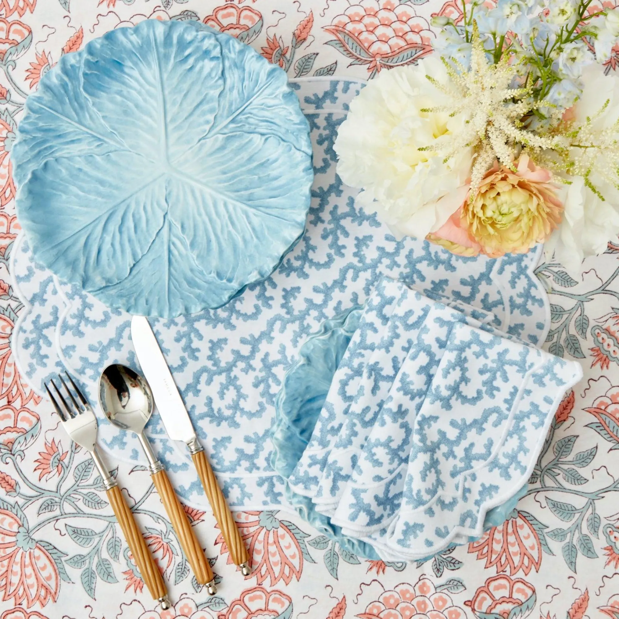 edie_blue_coral_placemats_8.webp Online Edie Blue Coral Placemats & Napkins (Set Of 4) Table Linen Sets