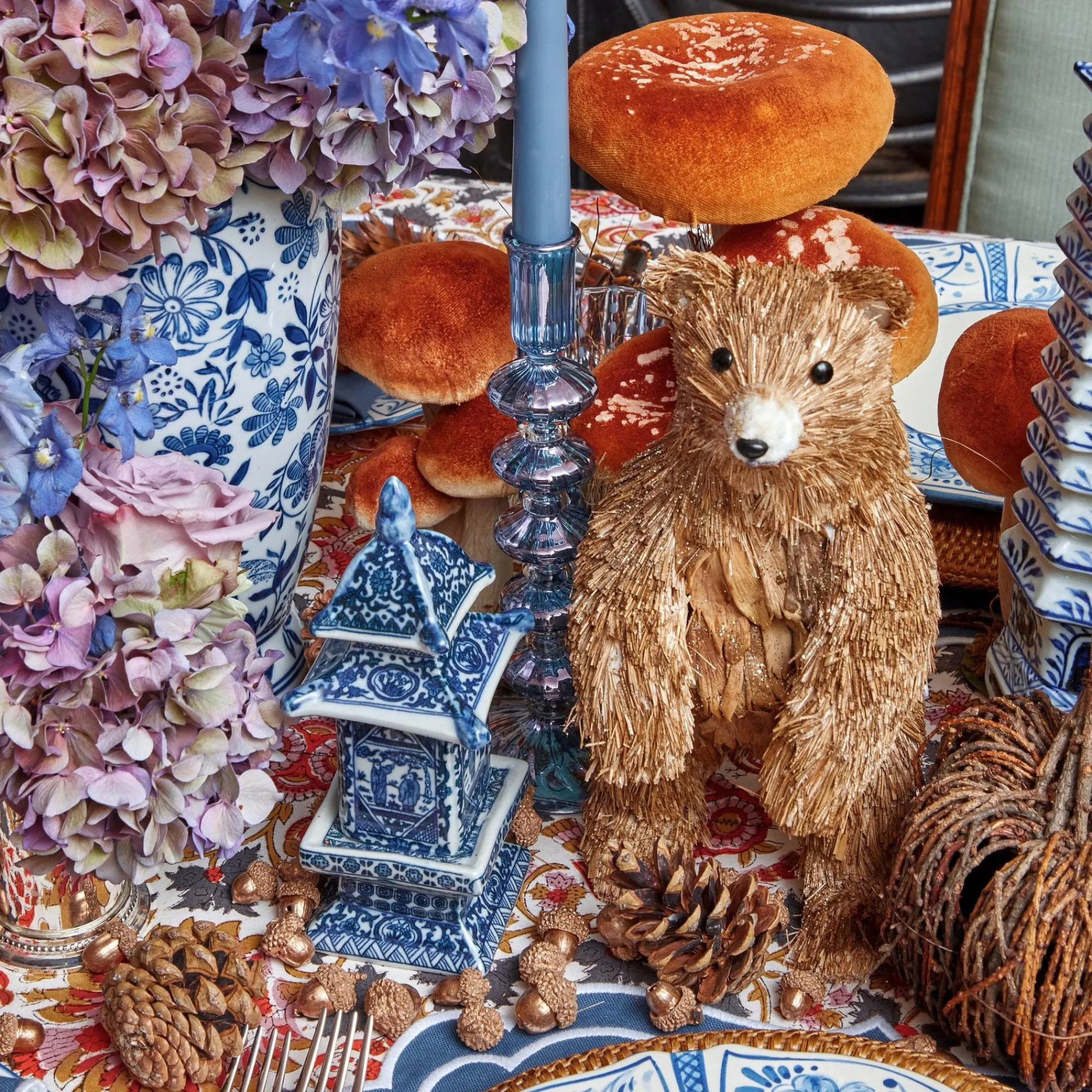 elodie_blue_candle_holder_2.webp Store Elodie Blue Candle Holders (Pair) Candle Holders