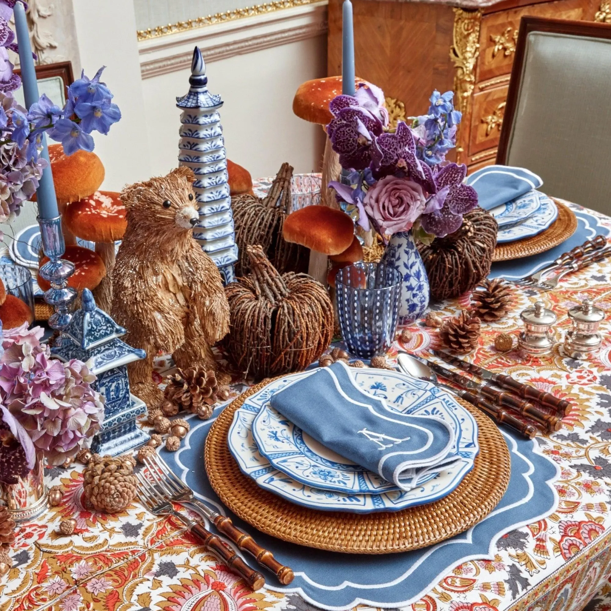 elodie_blue_candle_holder_5.webp Store Elodie Blue Candle Holders (Pair) Candle Holders