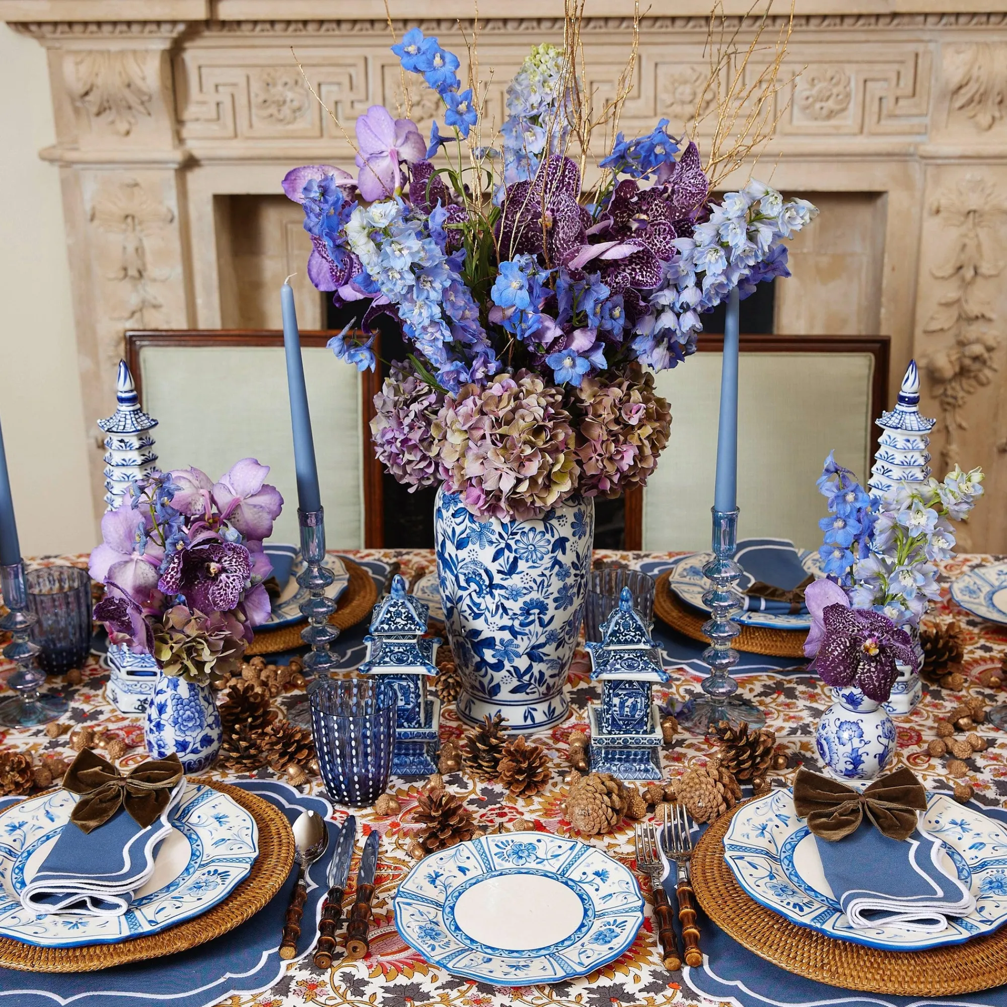 elodie_blue_candle_holder_6.webp Store Elodie Blue Candle Holders (Pair) Candle Holders