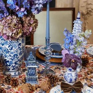 Store Elodie Blue Candle Holders (Pair) Candle Holders