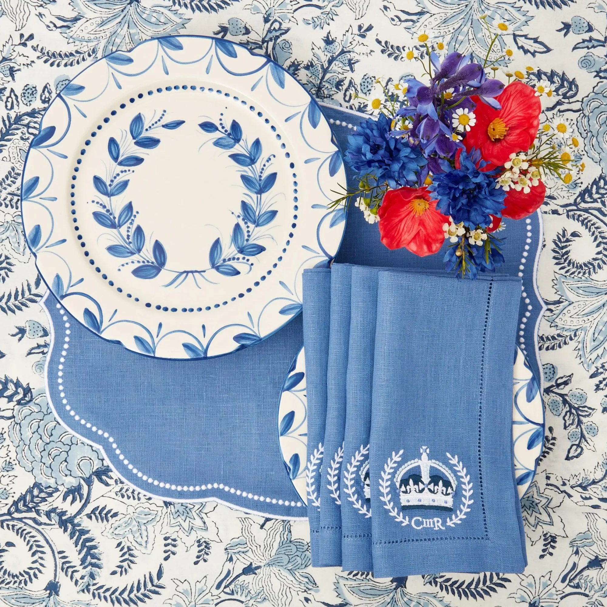 eloise_blue_placemats__co_18.webp Flash Sale Eloise Blue Placemats & Coronation Napkins (Set Of 4) Table Linen Sets
