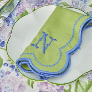 Hot Eloise Green And Blue Placemats & Napkins (Set Of 4) Table Linen Sets
