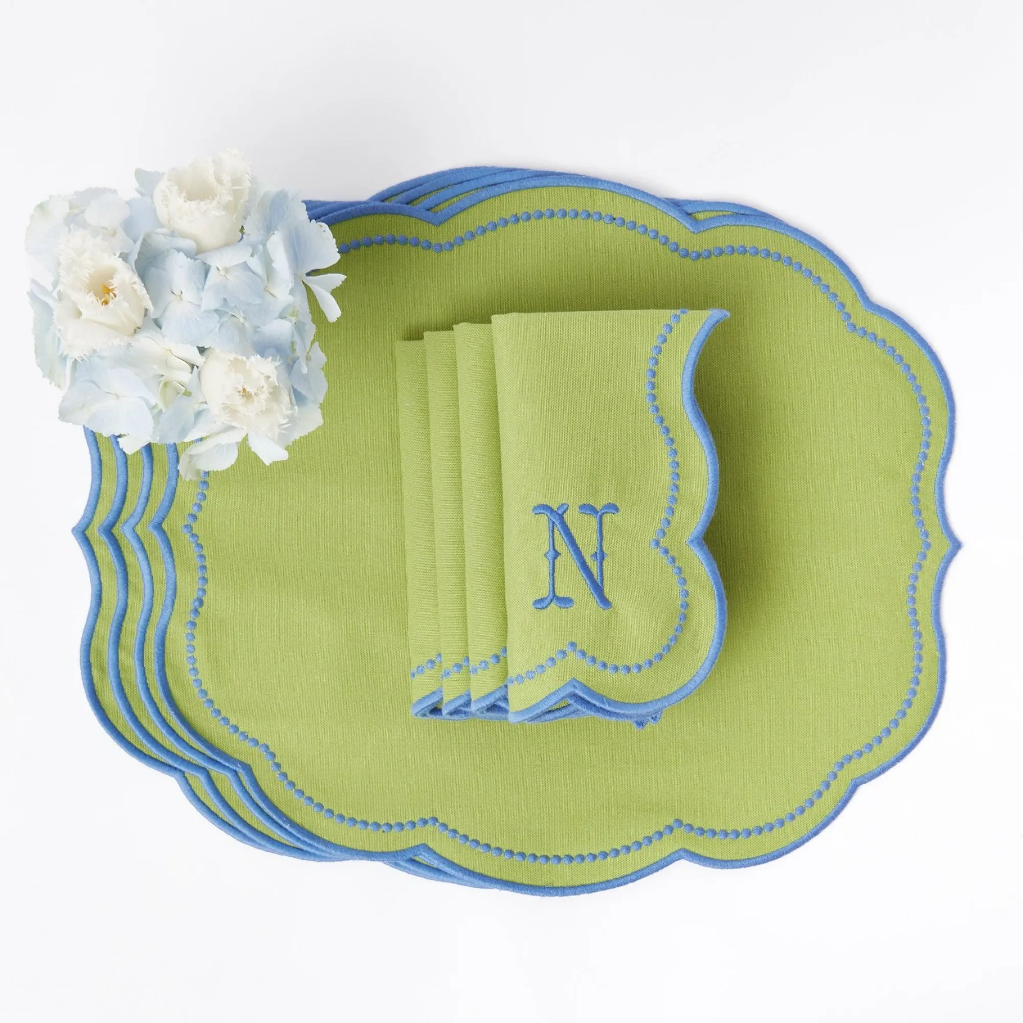 eloise_green_and_blue_pla_14.webp Hot Eloise Green And Blue Placemats & Napkins (Set Of 4) Table Linen Sets