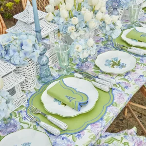 Hot Eloise Green And Blue Placemats & Napkins (Set Of 4) Table Linen Sets