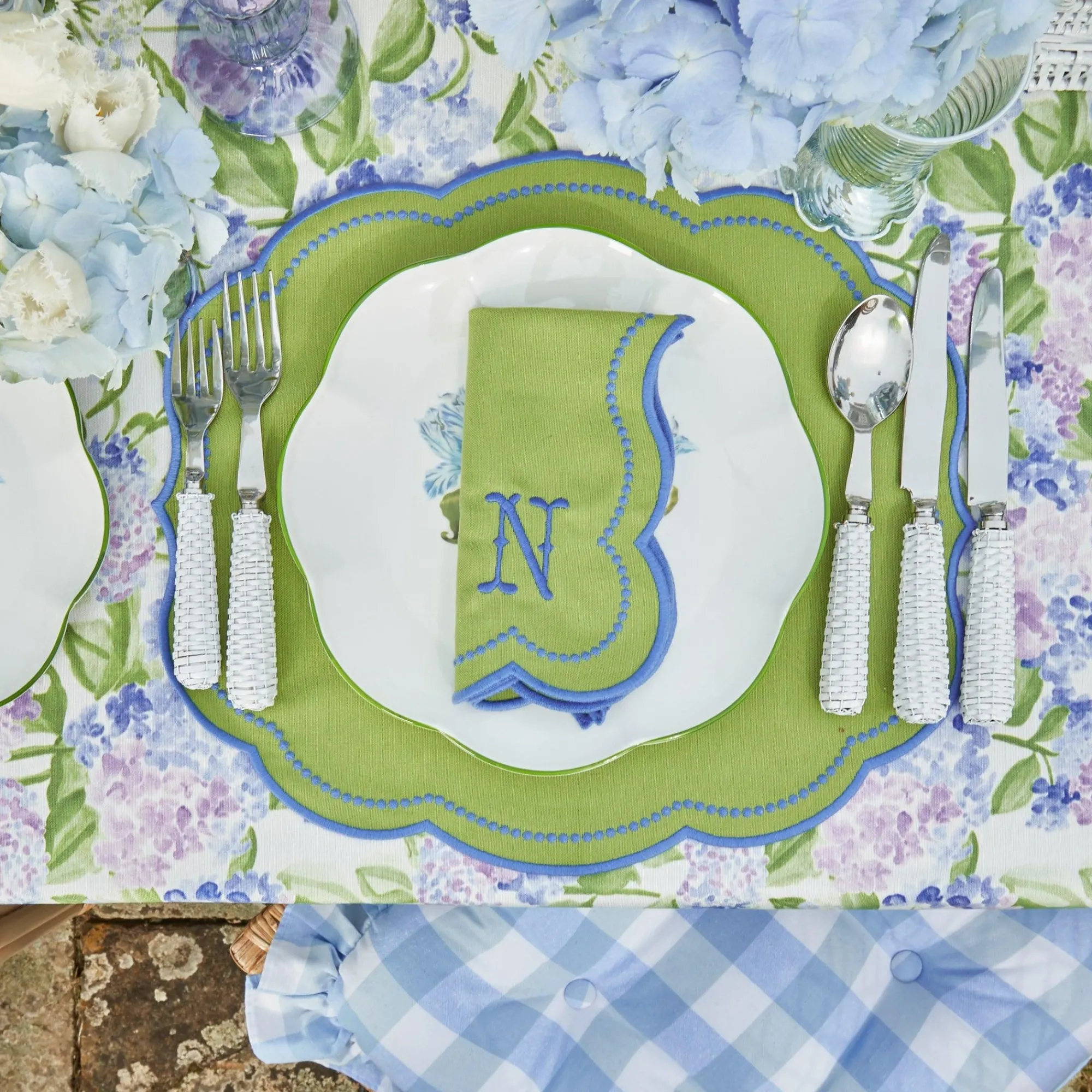 eloise_green_and_blue_pla_2.webp Hot Eloise Green And Blue Placemats & Napkins (Set Of 4) Table Linen Sets
