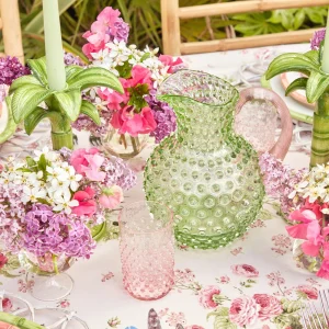 Hot Emerald Hobnail Jug & Rose Handle Jugs