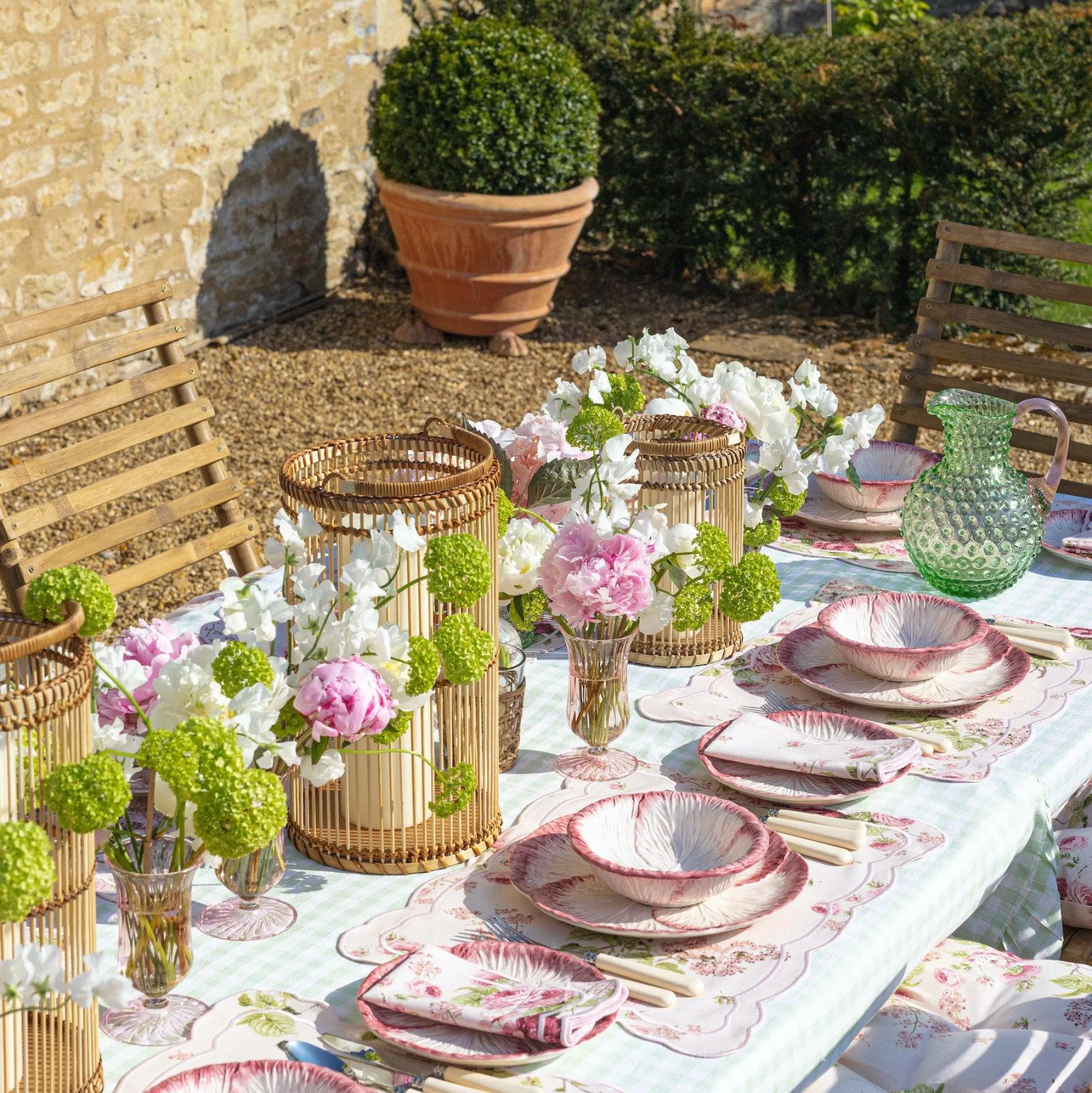 emerald_hobnail_jug_with__11.webp Clearance Emerald Hobnail Jug With Rose Handle & Glasses (Set Of 6) Glassware Sets