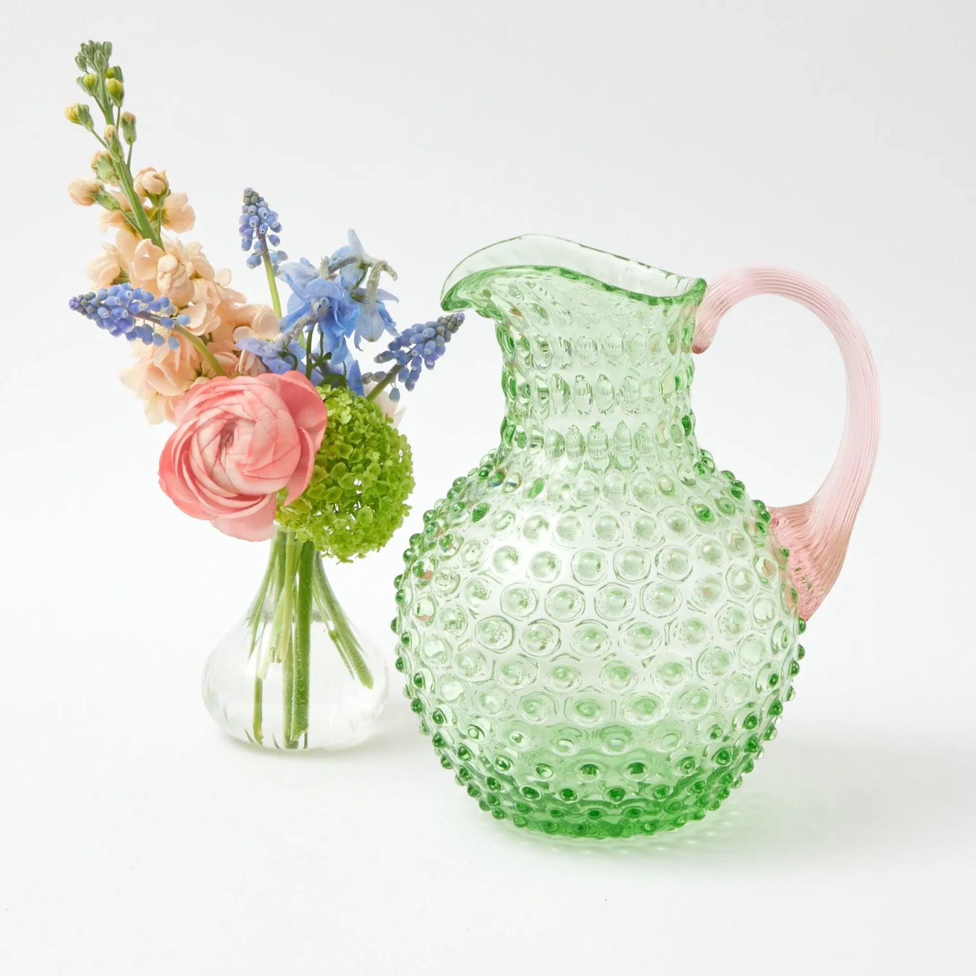 emerald_hobnail_jug_with__14.webp Discount Emerald Hobnail Jug With Rose Handle & Glasses (Set Of 6) Glasses