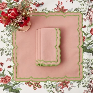 Hot Fleur Pink Napkins (Set Of 4) Napkins