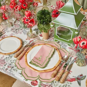 Fashion Fleur Pink Placemats & Napkins (Set Of 4) Table Linen Sets