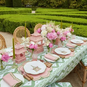 Fashion Fleur Pink Placemats & Napkins (Set Of 4) Table Linen Sets