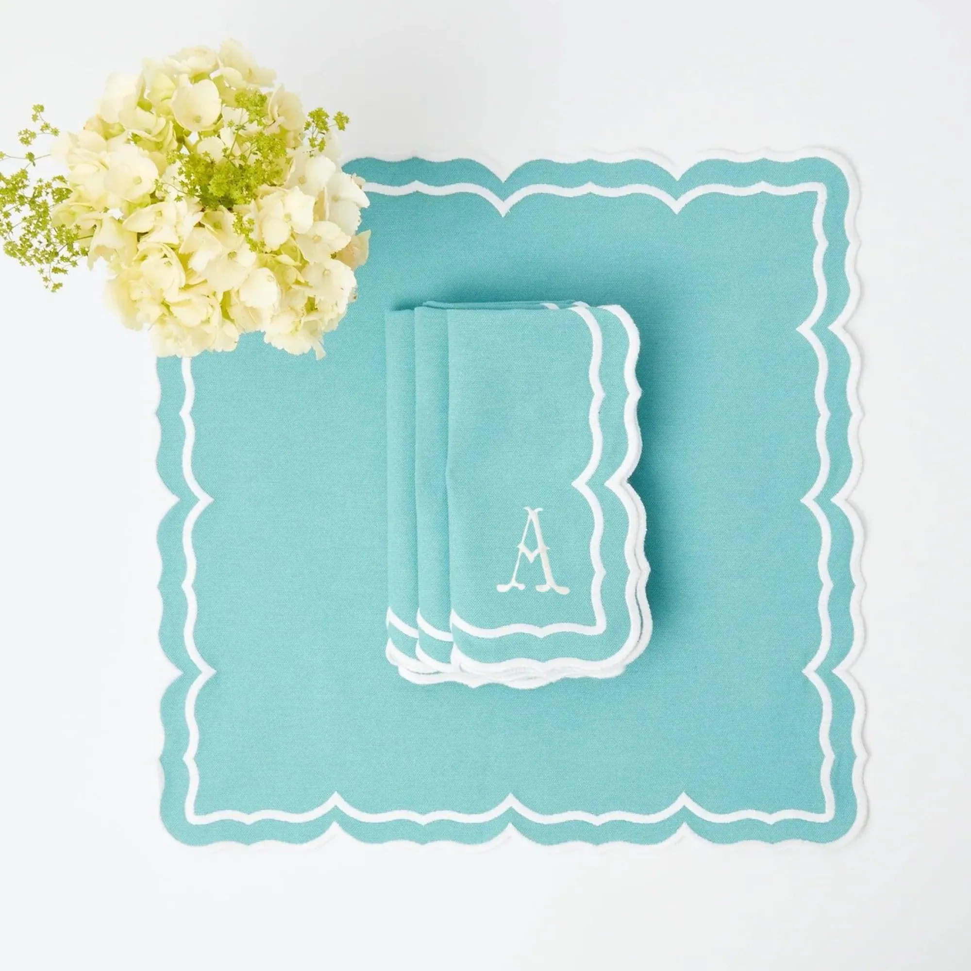 fleur_turquoise_napkins_s_0.webp Shop Fleur Turquoise Napkins (Set Of 4) Napkins
