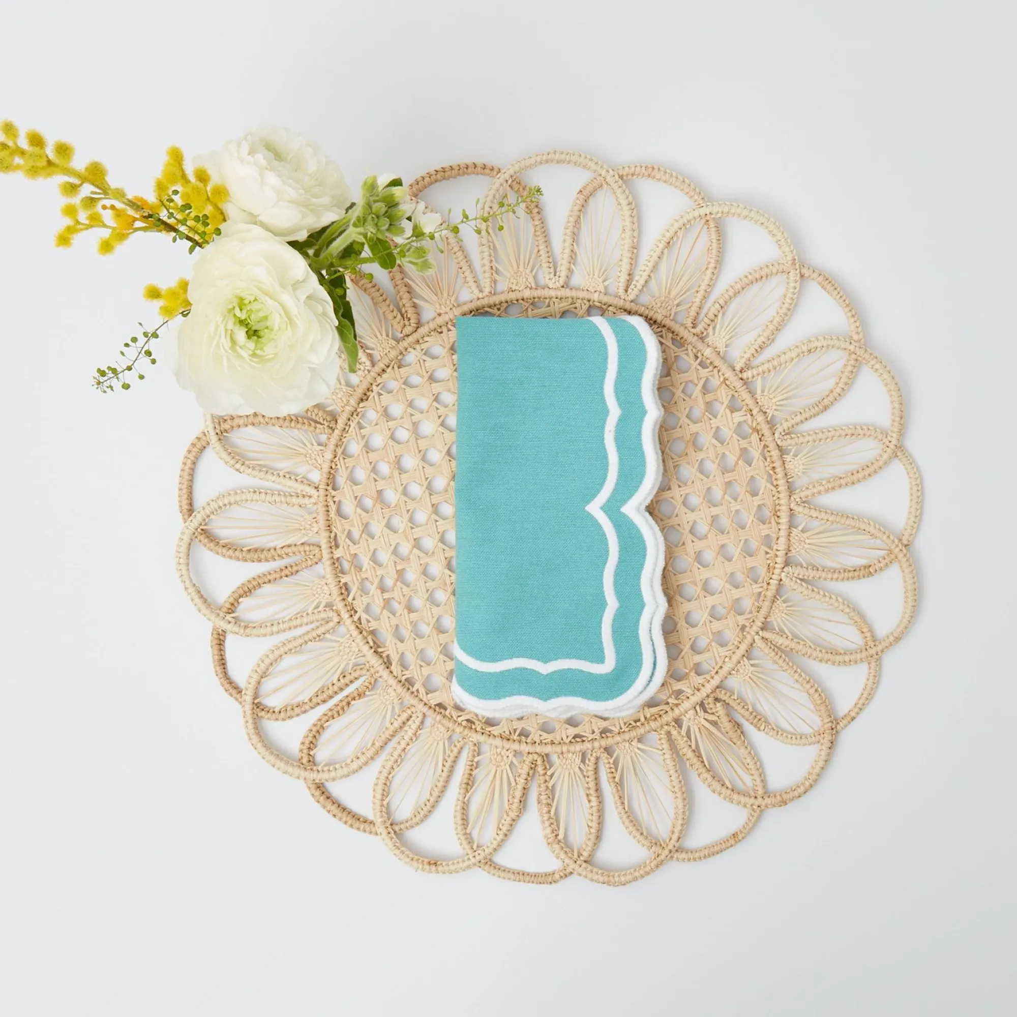 fleur_turquoise_napkins_s_5.webp Shop Fleur Turquoise Napkins (Set Of 4) Napkins