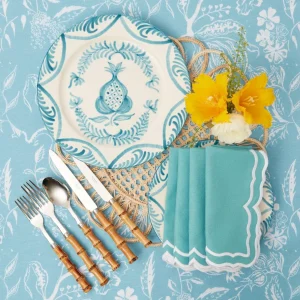 Shop Fleur Turquoise Napkins (Set Of 4) Napkins