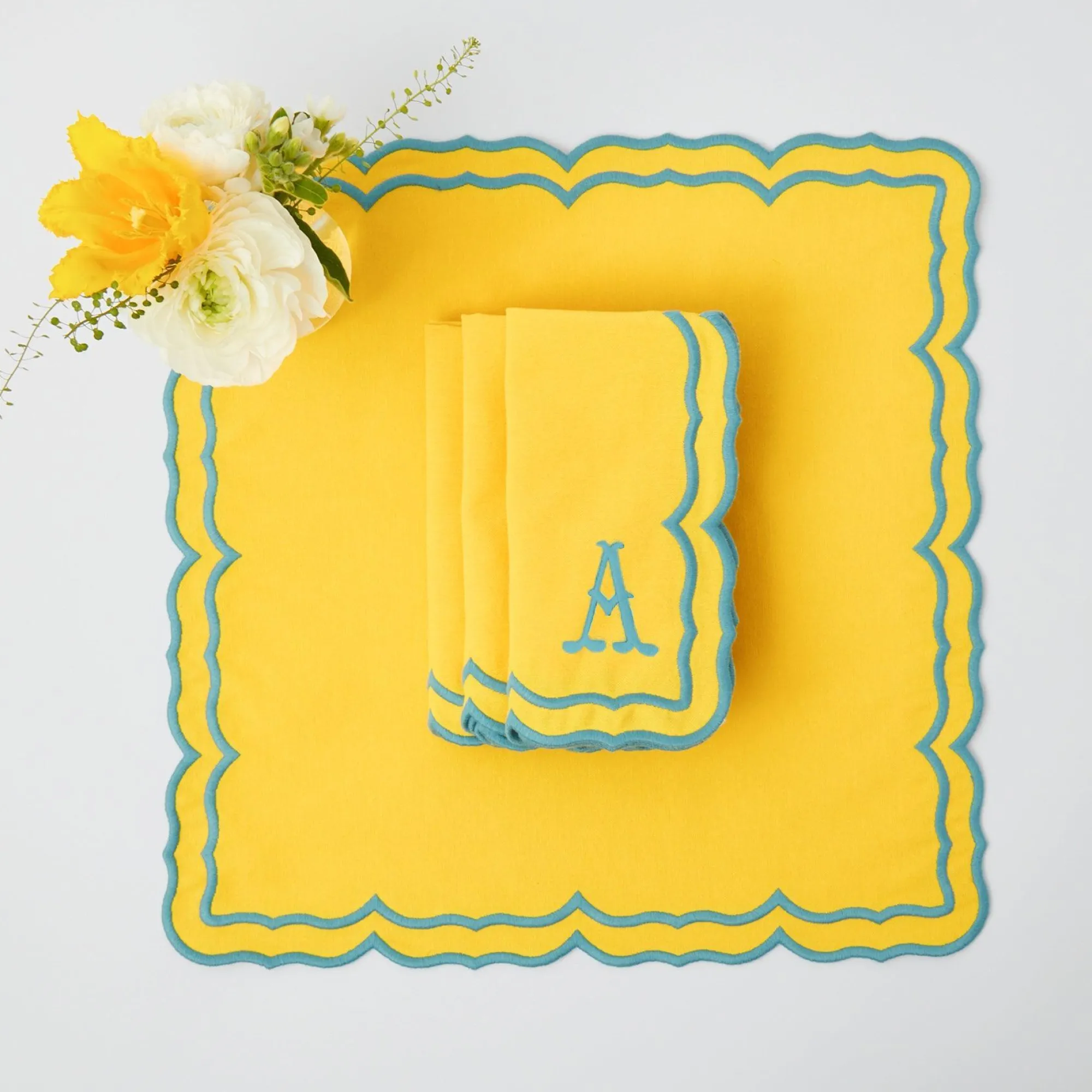 fleur_yellow_napkins_set__0.webp Fashion Fleur Yellow Napkins (Set Of 4) Napkins