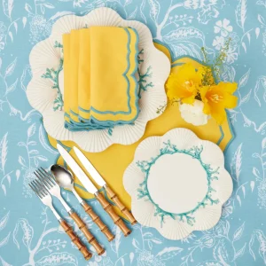 Fashion Fleur Yellow Napkins (Set Of 4) Napkins