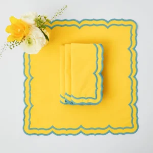 Fashion Fleur Yellow Napkins (Set Of 4) Napkins