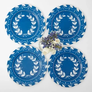 Cheap French Blue Garland Dinner Plates (Set Of 4) Crockery Sets