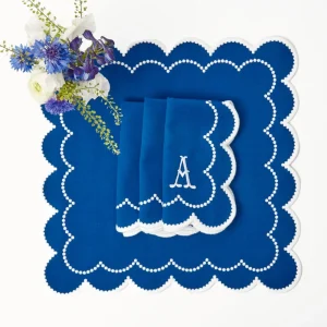 New Gabrielle Blue Placemats & Napkins (Set Of 4) Table Linen Sets